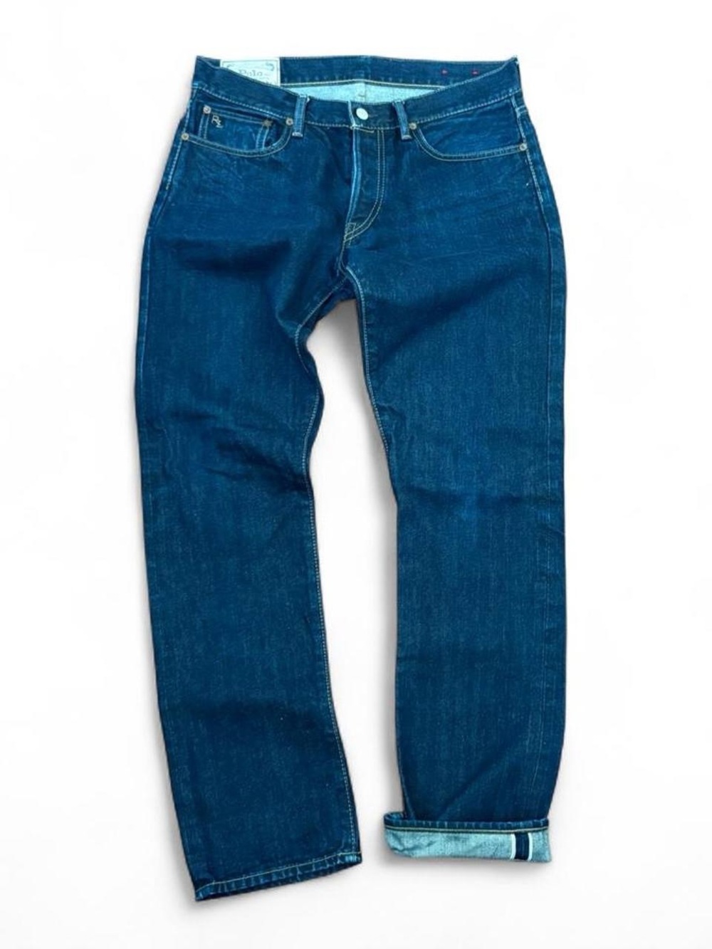 Polo Ralph Lauren Sullivan Slim Selvedge Jeans Mens 32x31 Dark Wash Button Fly